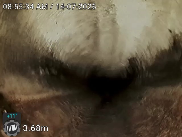 Damaged sewer pipe identified during a CCTV inspection in Essendon