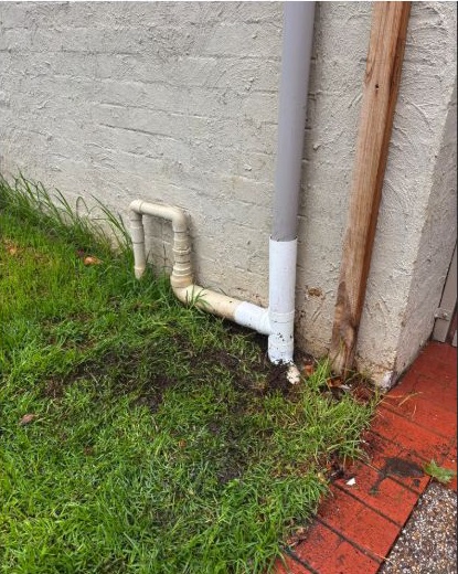 Completed stormwater and downpipe repair at an Essendon property