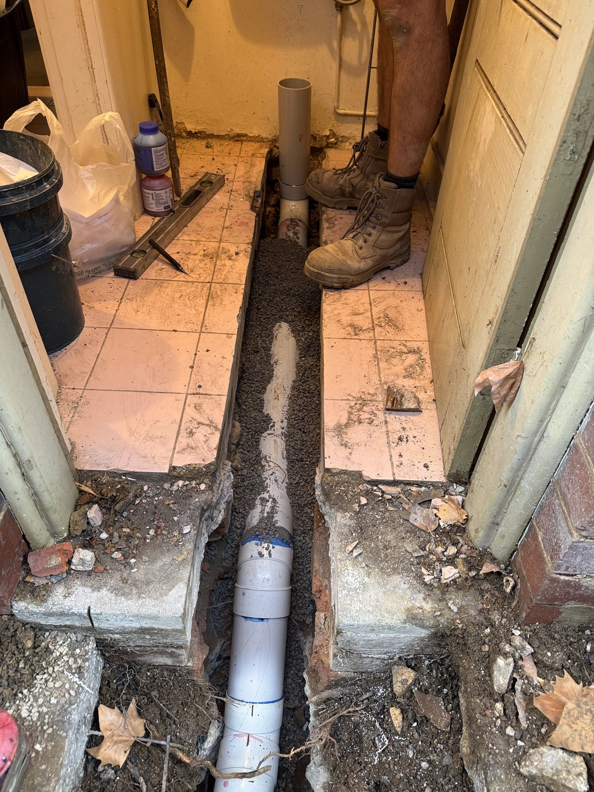 Genuine sewer branch replacement work by Melbourne Plumbing Co
