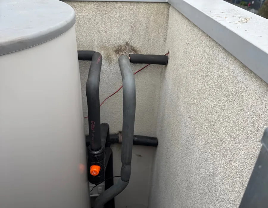 Hot-water cylinder and insulated pipework at a North Melbourne plumbing job